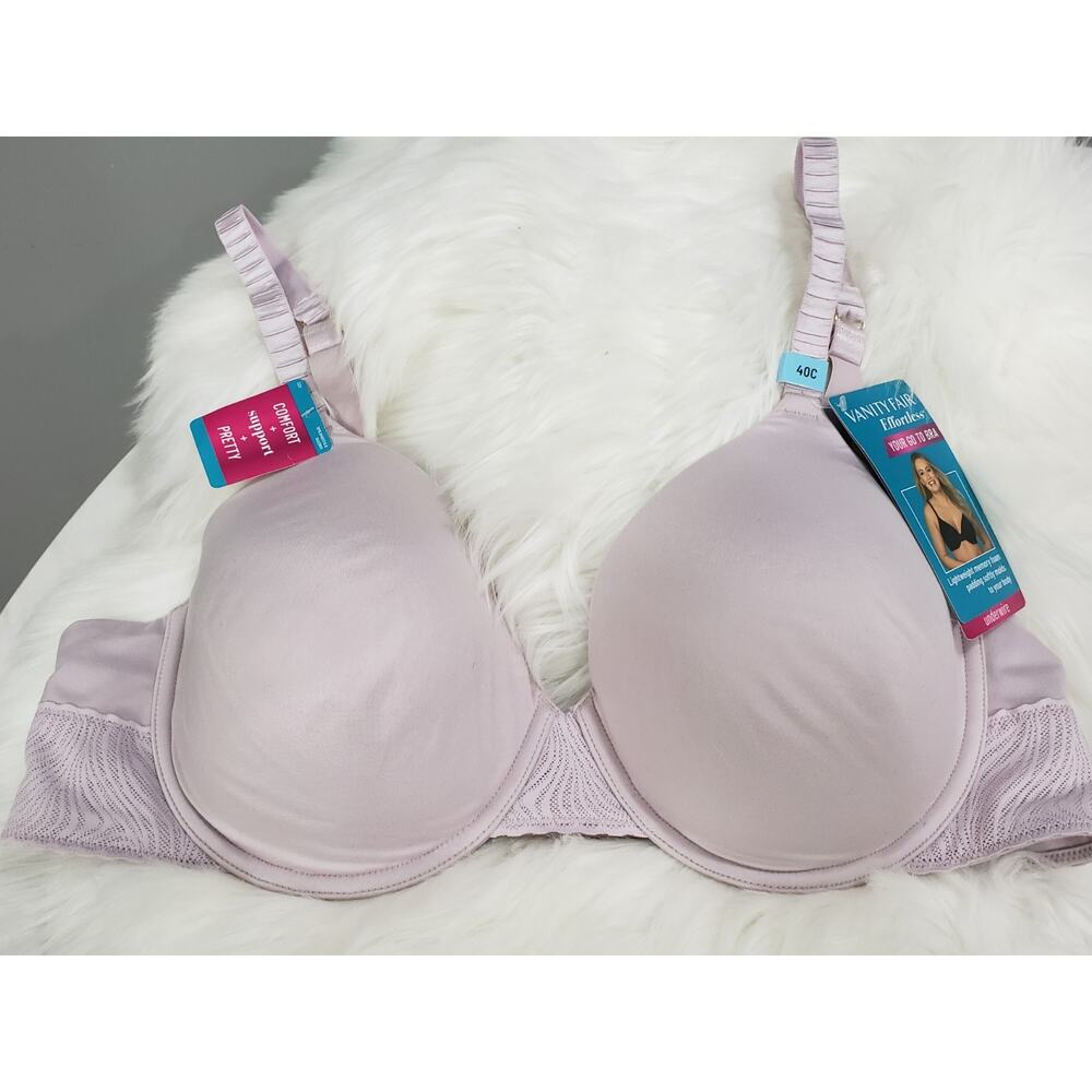 NEW Vanity Fair‎ Effortless Convertable Underwire Bra 78165 Plum 40C LILAC